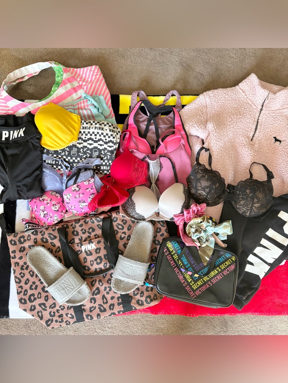 Victoria’s Secret & PINK HUGE Lot Sherpa Bras Bags‎  Etc